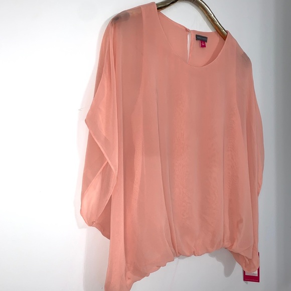 Vince Camuto Coral Chiffon Layered Blouse​ - Picture 6 of 13